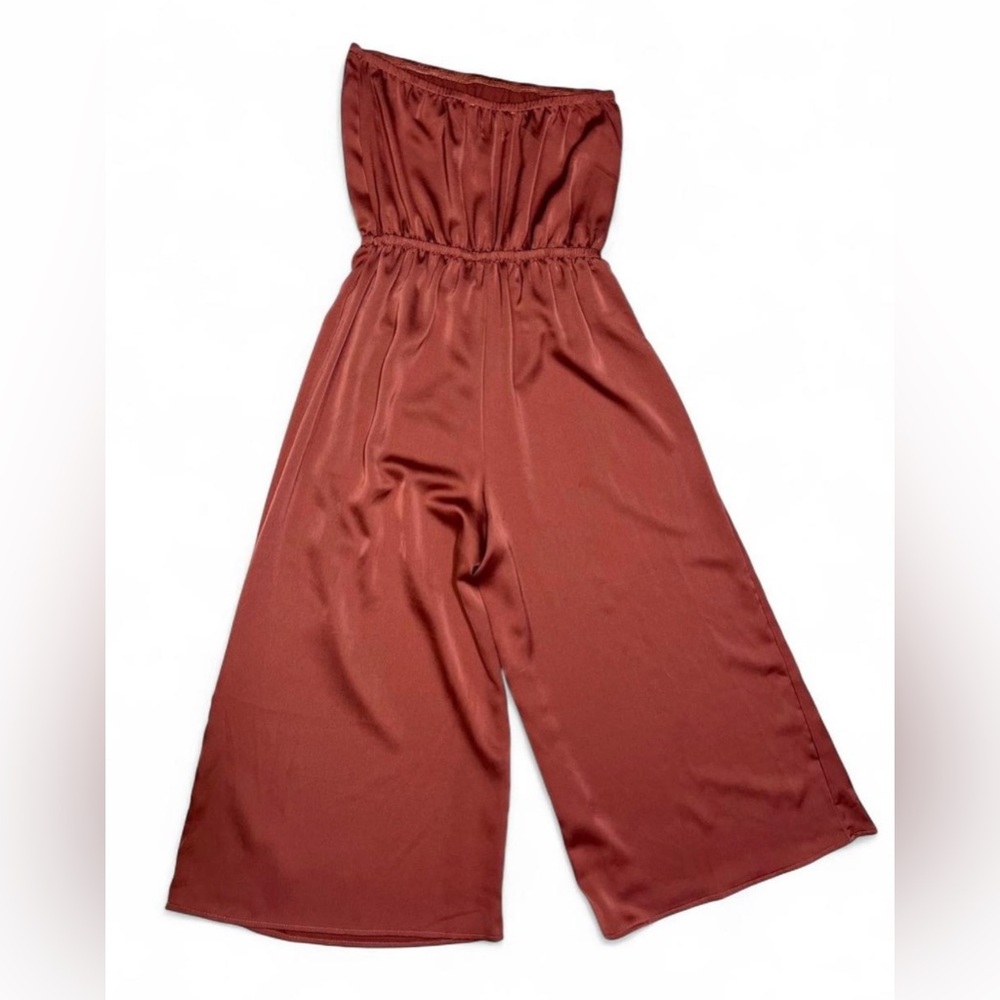 Urban Outfitters Dusty Pink Strapless Wide Leg Jumpsuit | Festival Wedding Guest - Picture 5 of 5